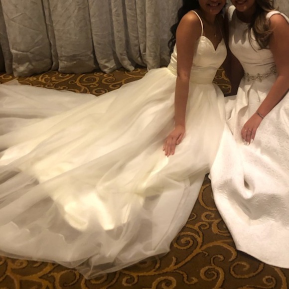 Long Champagne/Ivory/Offwhite Prom Dress - Picture 2 of 8